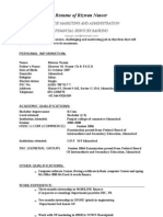 Resume of Rizwan Naseer: Finance/ Markiting and Administration Financial Services Banking