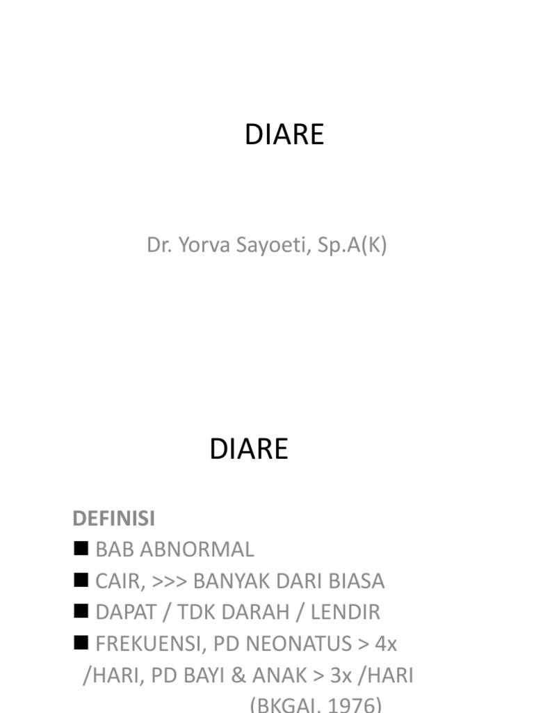 Panduan Lengkap Penanganan Diare Anak | PDF | Kesehatan Holistik ...