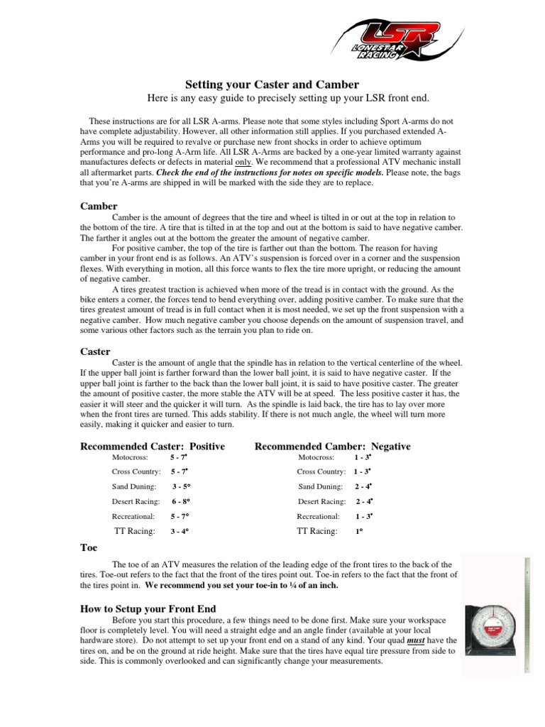 Setting Your Caster and Camber Here Is Any Easy Guide To Precisely