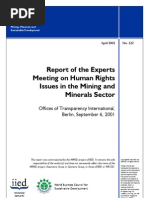 Report of the Experts
Meeting on Human Rights
Issues in the Mining and
Minerals Sector, 2002