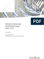 Politik für Menschen mit Behinderungen. 2009 - 2013