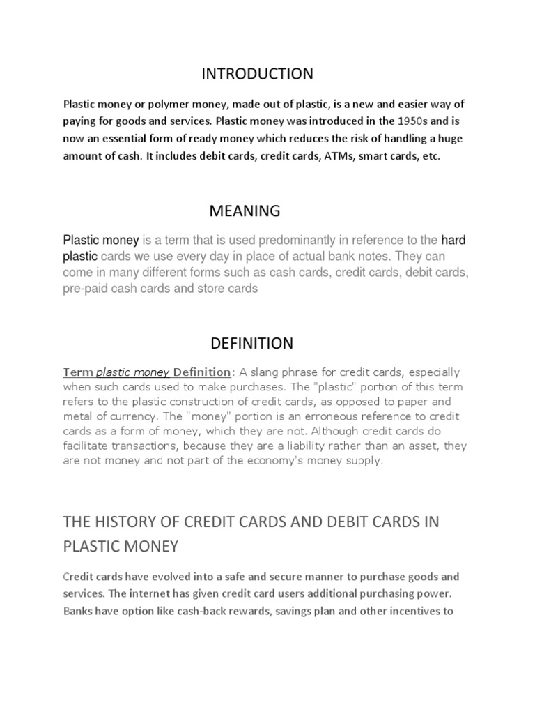 Plastic Money PDF Credit Card American Express