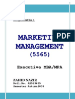 Assignment Marketing Col MBA Semester 1