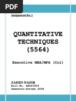 Download Assignment QT Col MBA Semester 1 by Zahid Nazir SN16047853 doc pdf