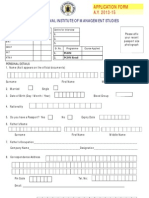 International Institute of Management Studies: Application Form A.Y. 2013-15