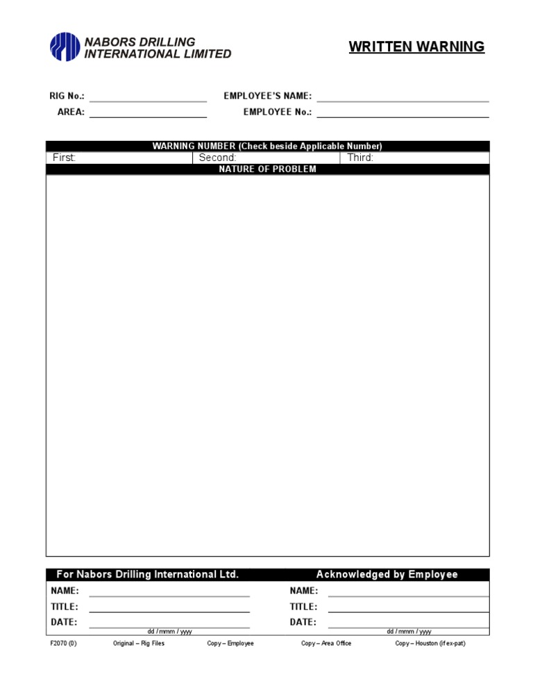 Employee Written Warning Form | PDF | Computers | Technology & Engineering