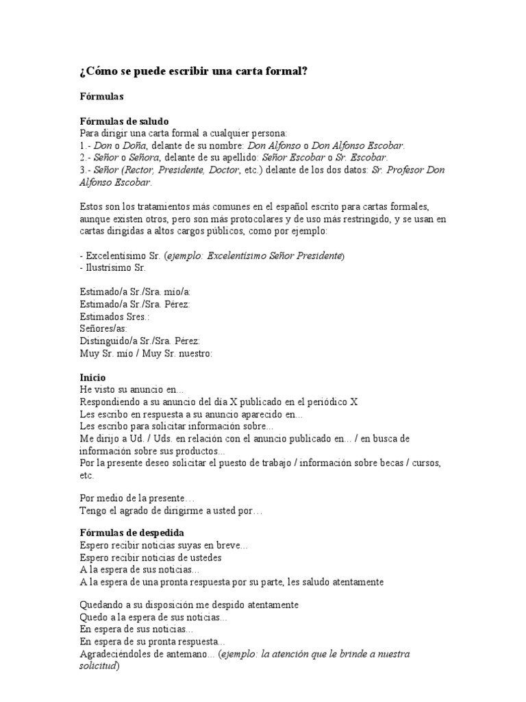 Ejemplo De Carta Formal Pidiendo Trabajo - Modelo de Informe