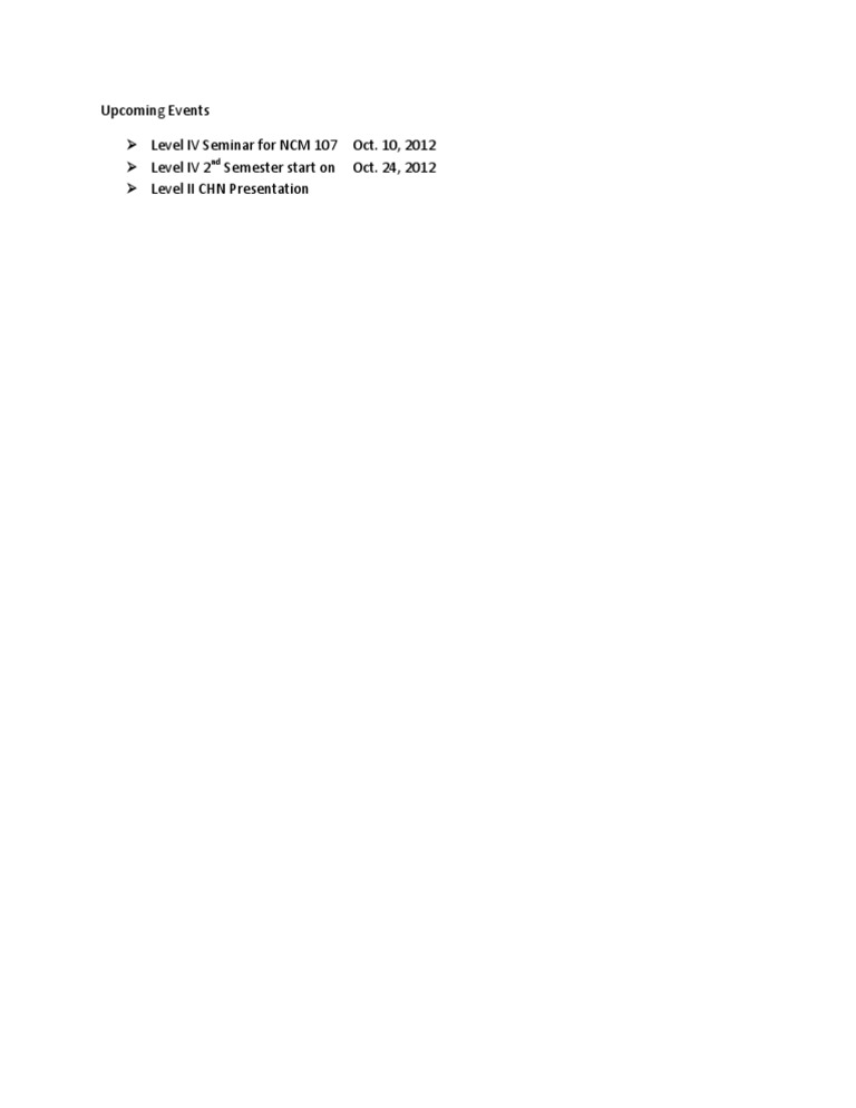 Upcoming Events | PDF