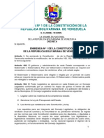 Enmienda N°1 de La Constitución de La República Bolivariana de Venezuela. Febrero, 2009