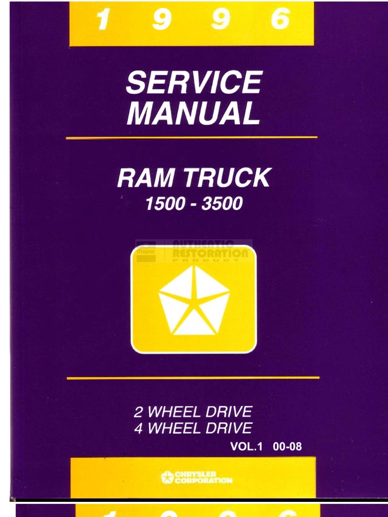 1996 Dodge Ram Service Manual Motor Oil Screw