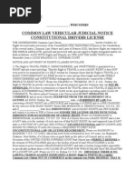 Common Law Drivers License Notice