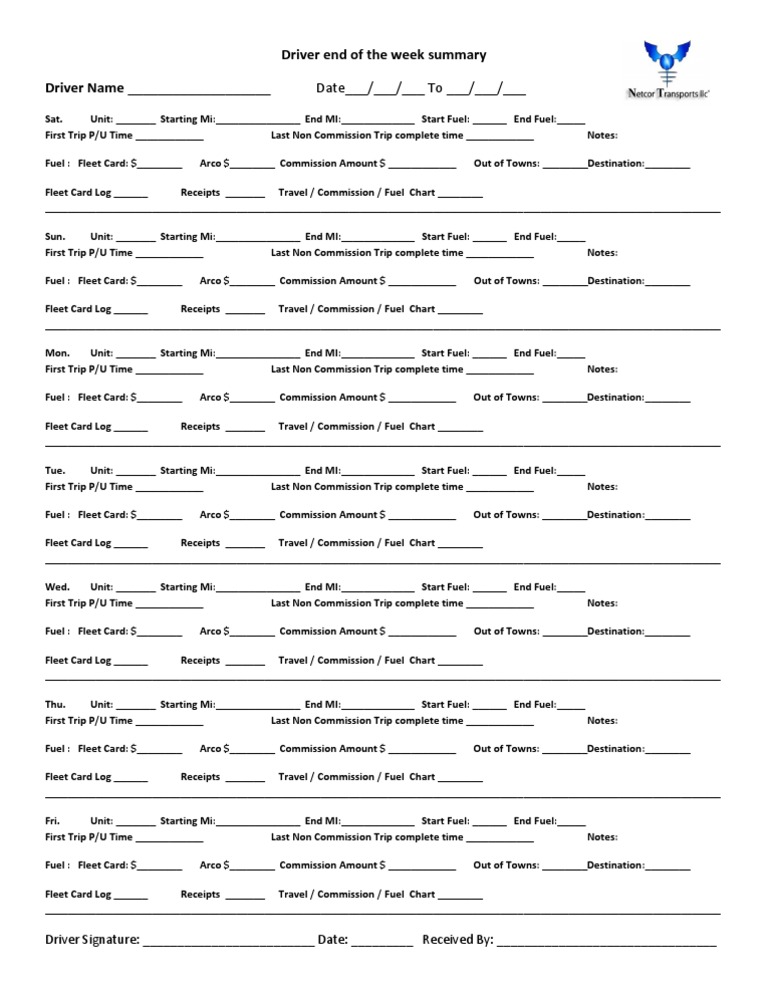Weekly Driver Summary Report | PDF | Business | Technology & Engineering