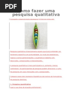 Como Fazer Uma Pesquisa Qualitativa