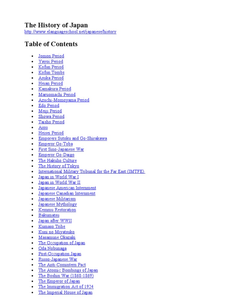 The History of Japan PDF Japan East Asia