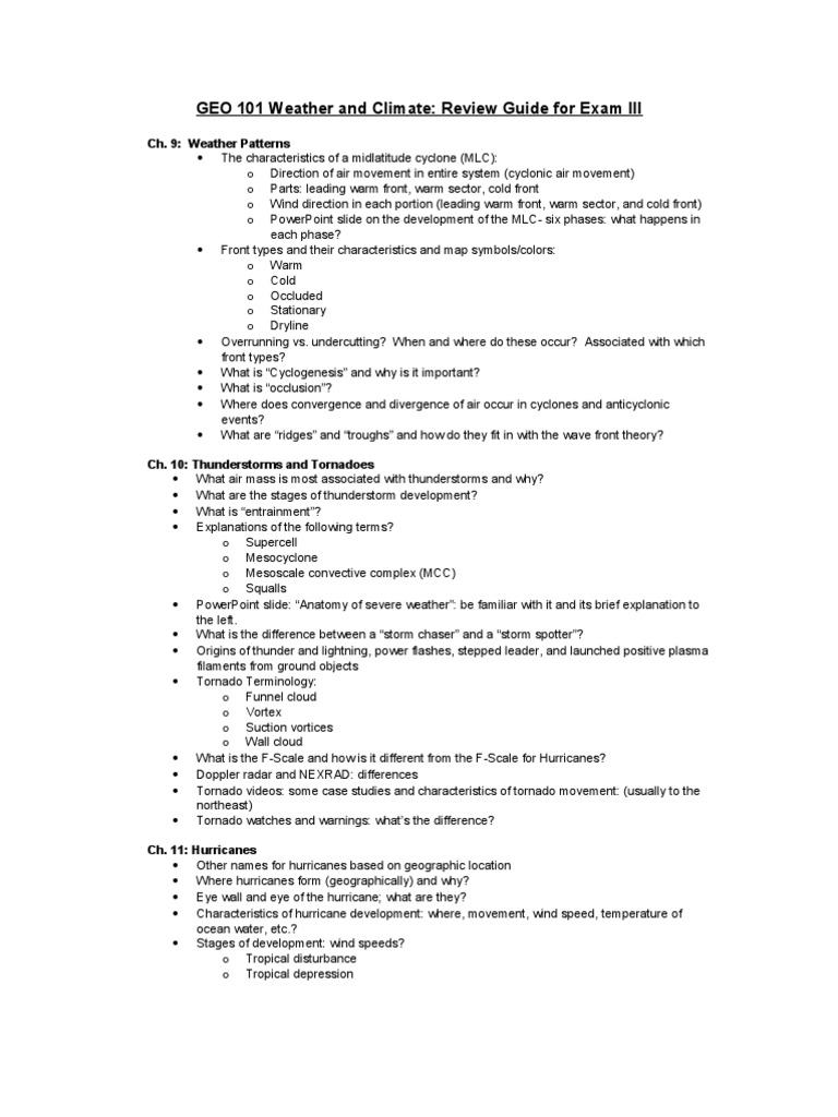 Weather Patterns and Severe Events Guide | PDF | Tropical Cyclones ...