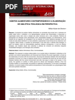 HÁBITOS ALIMENTARES CONTEMPORÂNEOS E A ELABORAÇÃO DE UMA ÉTICA TEOLÓGICA EM PERSPECTIVA