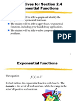 Objectives For Section 2.4 Exponential Functions