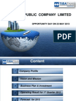 Tirathai Public Company Limited: Opportunity Day On 23 May 2013