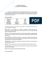 The Box Above Contains Words That Pertain To The Computer or The Computer Itself. Below Are The Operational Definitions of The Words