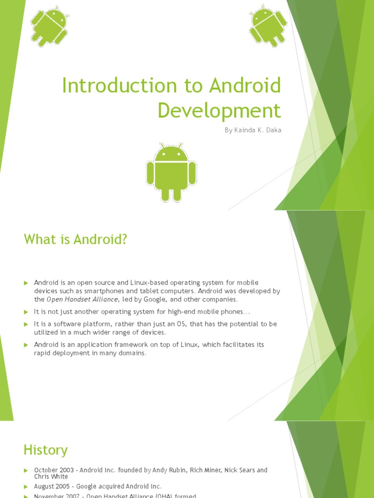 Introduction To Android Development | PDF | Android (Operating System ...
