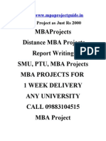 MBA Project Report in Kolkata