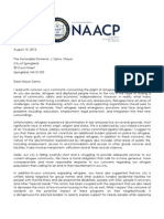 NAACP Letter To Mayor Domenic Sarno Regarding Refugees