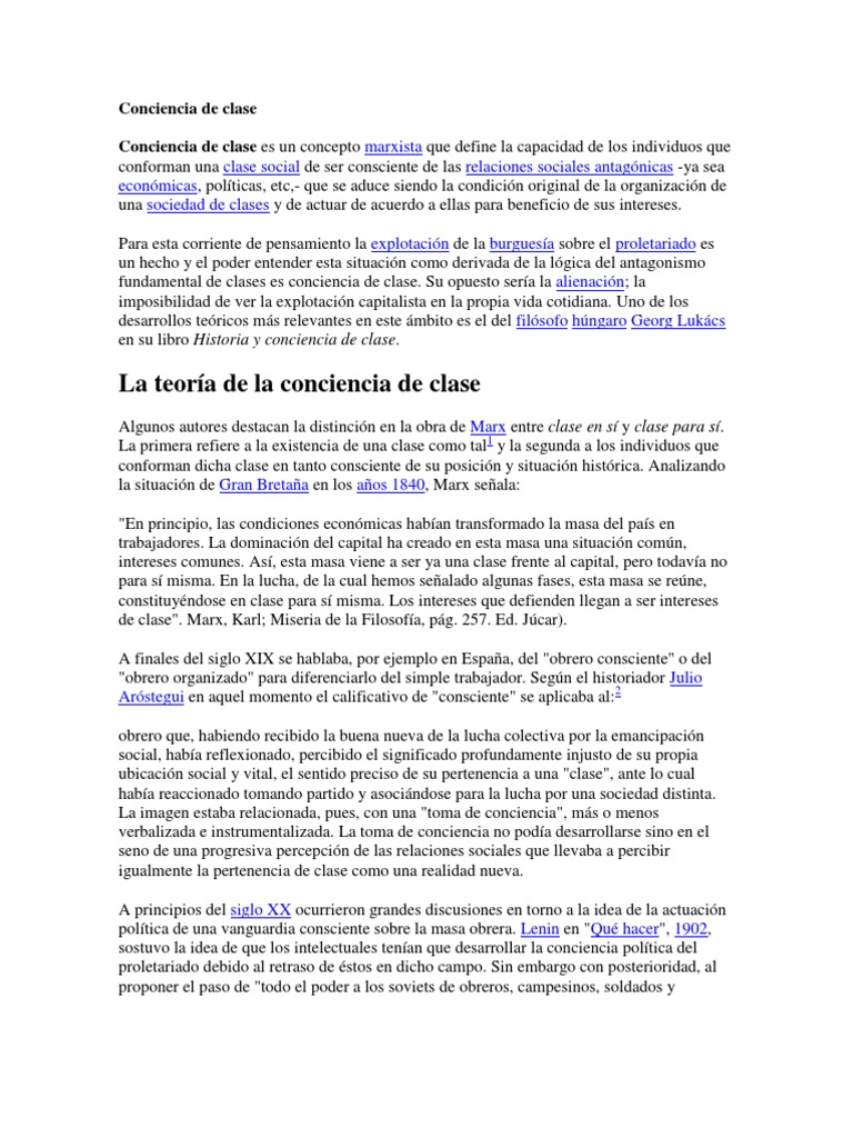 Conciencia de Clase