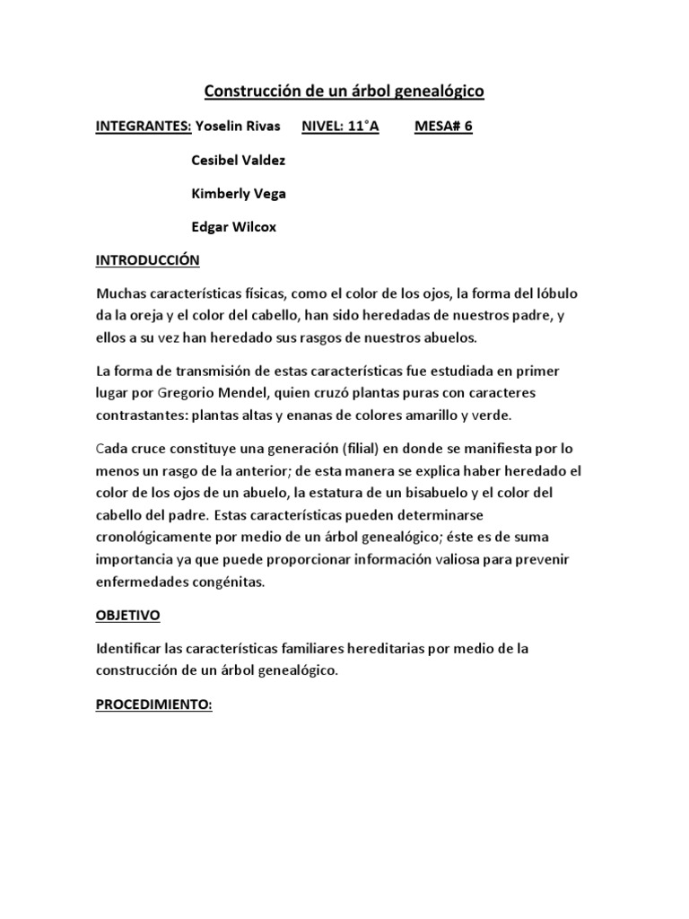 Construcción de Un Árbol Genealógico | PDF | Hogar, jardinería y bricolaje