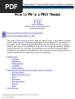 How To Write A PHD Thesis