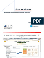 O Uso Do RDA No Catálogo de Autoridades Da UCS