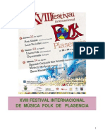 Programa XVIII Festival Folk Plasencia