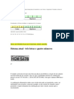 Formação de placas de automóveis com letras e números