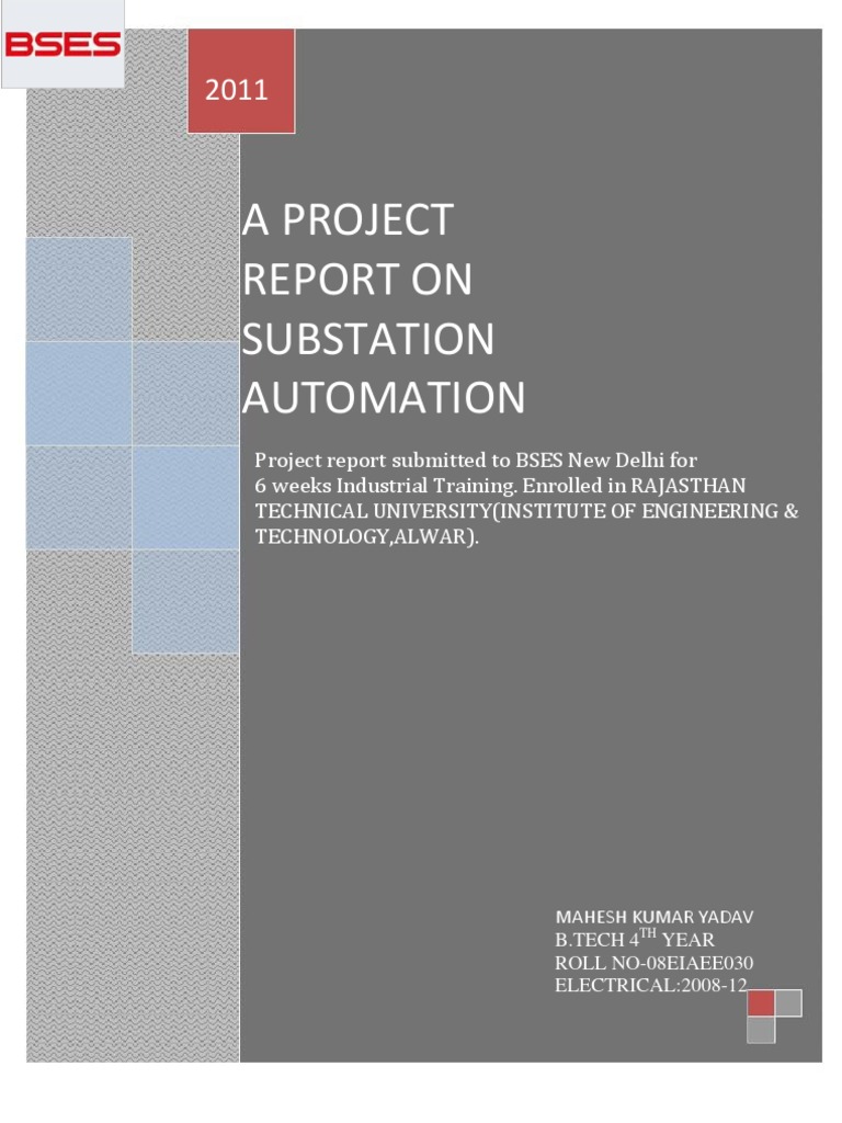 Substation Automation Project Report | PDF | Very Small Aperture ...