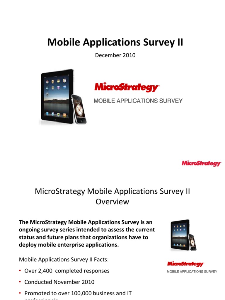 Mobile Applications Survey Insights 2010 | PDF | Mobile App | Personal ...
