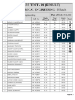 Class Test - 01 (Result) : Mechanical Engineering - B Batch