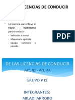 De Las Licencias de Conducir Art.92-93