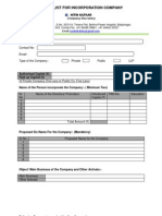 Check List For Incorporation of Company