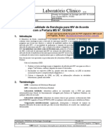 Garantia Da Qualidade Da Sorologia Para HIV Segundo a Portaria Nº59