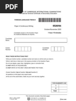 Download IGCSE French paper4 continuous writing   by jinkim93 SN16077984 doc pdf