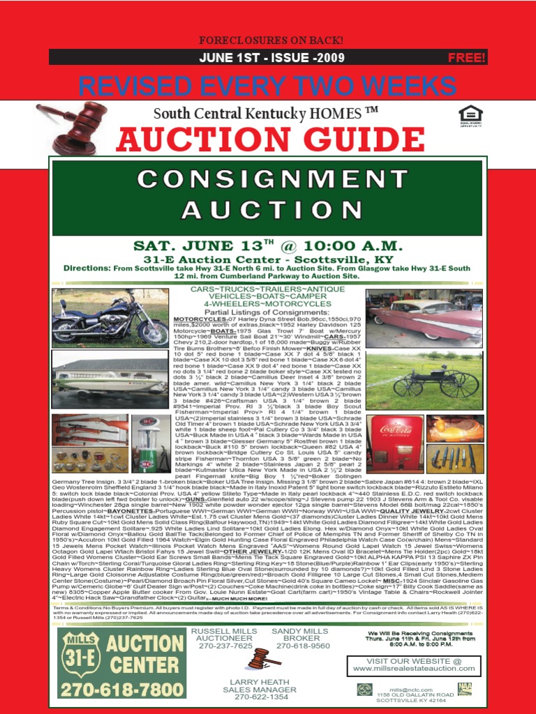 Auction Guide June 1 2009 Edition | PDF | Loader (Equipment) | Bedroom