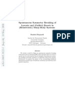 Spontaneous Symmetry Breaking of Lorentz and (Galilei) Boosts in (Relativistic) Many-Body Systems