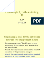 Hypothesis Test For Two Different Means
