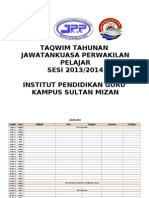 Taqwim Lengkap JPP Sesi 2013 & 2014