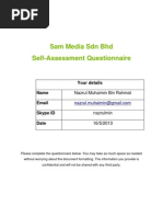 Sam Media Recruitment Questionnaire