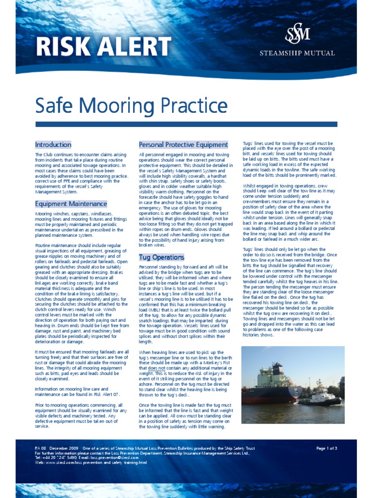 Safe Mooring Practice | PDF | Technology & Engineering