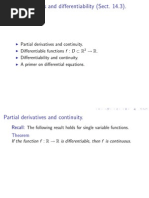 Partial Derivatives and Continuity. Differentiable Functions F: D R R. Differentiability and Continuity. A Primer On Differential Equations