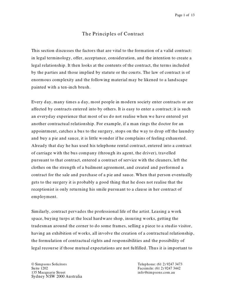 Key Elements of Contract Formation | PDF
