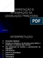 Interpretação e Integração da Legislação  Tributária