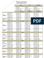 Global NCC-Exam Schedule 2013