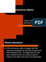 File insurance claim for lost stock and profit